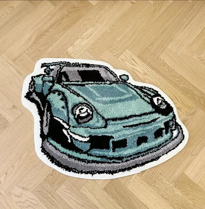 Vintage Porsche 964|911 Handmade-Tufted Rug