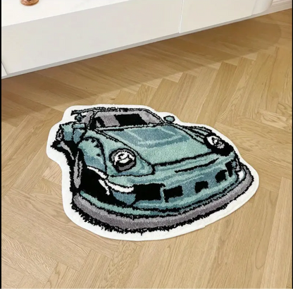 Vintage Porsche 964|911 Handmade-Tufted Rug