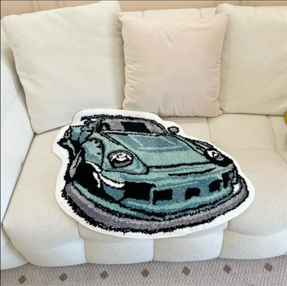 Vintage Porsche 964|911 Handmade-Tufted Rug