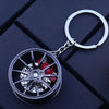 Wheel Rim Keychain Rotating Brake Disc